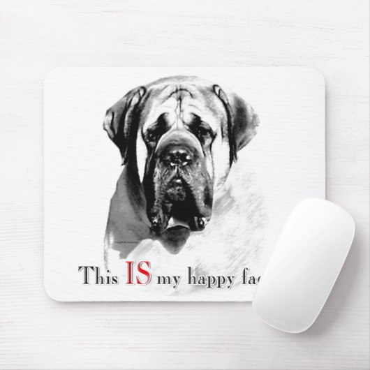 Mastiff Happy Face Mousepad Muismat (Met muis)