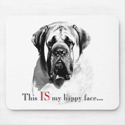 Mastiff Happy Face Muismat (Voorkant)