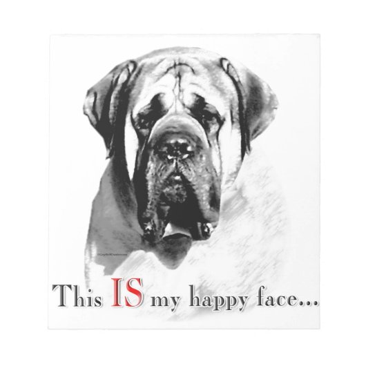 Mastiff Happy Face Notitieblok (Voorkant)