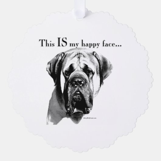 Mastiff Happy Face Ornament Kaart (Voorkant)