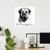 Mastiff Happy Face Poster (Thuiskantoor)