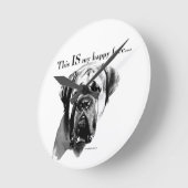 Mastiff Happy Face Ronde Klok (Hoek)