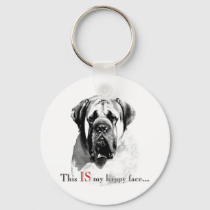 Mastiff Happy Face Sleutelhanger