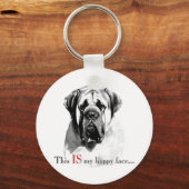 Mastiff Happy Face Sleutelhanger (Voorkant)