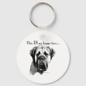 Mastiff Happy Face Sleutelhanger (Voorkant)