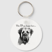 Mastiff Happy Face Sleutelhanger (Achterkant)