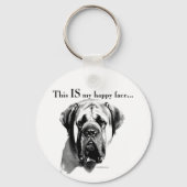 Mastiff Happy Face Sleutelhanger (Achterkant)