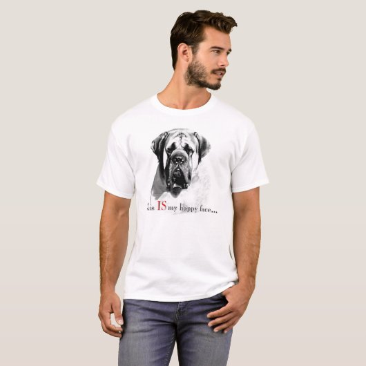 Mastiff Happy Face T-shirt (Voorkant volledig)