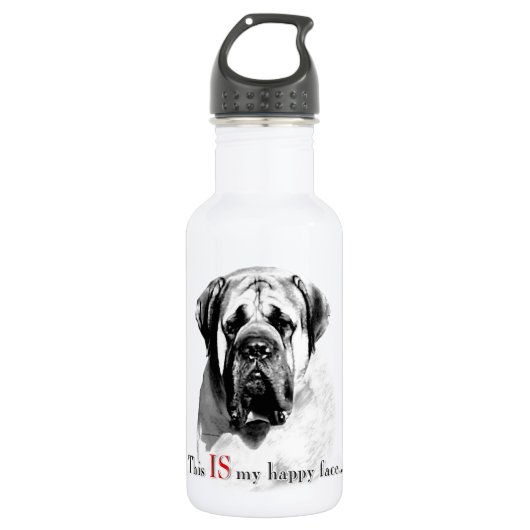 Mastiff Happy Face Waterfles (Voorkant)
