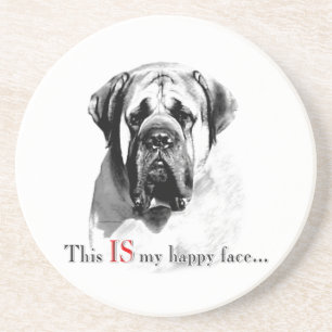 Mastiff Happy Face Zandsteen Onderzetter