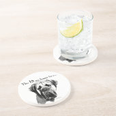 Mastiff Happy Face Zandsteen Onderzetter (Zijkant)