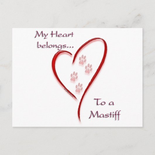 Mastiff hart behoort briefkaart (Voorkant)