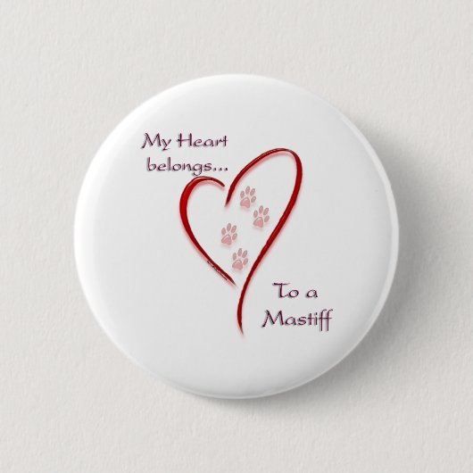 Mastiff hart behoort ronde button 5,7 cm (Voorkant)