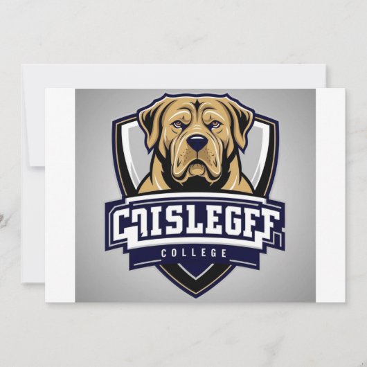 Mastiff-hond: College-logo Kaart (Voorkant)
