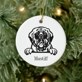 Mastiff hond gepersonaliseerd huisdier ornament, C Keramisch Ornament