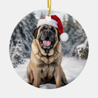 Mastiff Hond Kerstmis Keepsake Keramisch Ornament