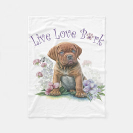 Mastiff Hond Mam Bloemen Fleece Deken