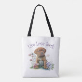 Mastiff Hond Mam Bloemen Tote Bag (Achterkant)