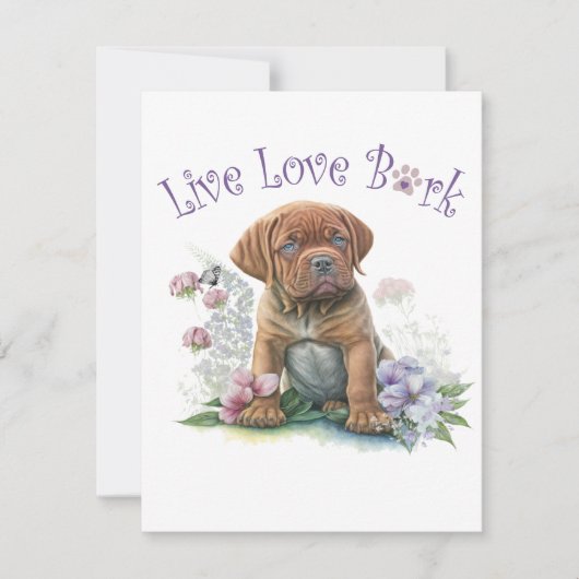 Mastiff-hond Moeder Bloem Notitiekaartje (Voorkant)