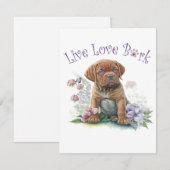 Mastiff-hond Moeder Bloem Notitiekaartje (Voorkant / Achterkant)