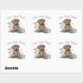 Mastiff-hond Moeder Bloem Vierkante Sticker (Vel)