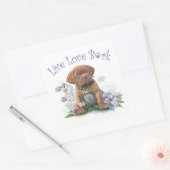 Mastiff-hond Moeder Bloem Vierkante Sticker (Envelop)