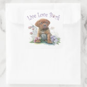 Mastiff-hond Moeder Bloem Vierkante Sticker (Tas)