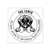 Mastiff hond retour adres familie rubberstempel (Afrduk)