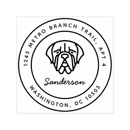 Mastiff hond retour adres stempel zelf-inkt (Design)