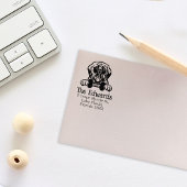 Mastiff hond, retouradres, rubberstempel