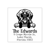 Mastiff hond, retouradres, rubberstempel (Afrduk)