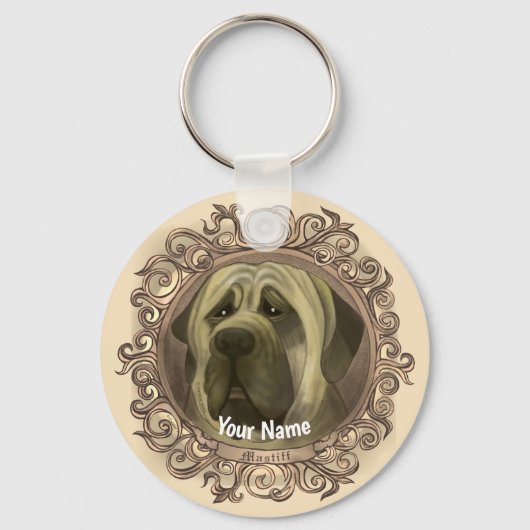 Mastiff hond sleutelhanger (Voorkant)