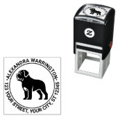 Mastiff-hond Staand Sil Naam Retouradres Zelfinktende Stempel (In situ)