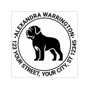 Mastiff Hond Staand Sil Naam Retouradres Zelfinktende Stempel