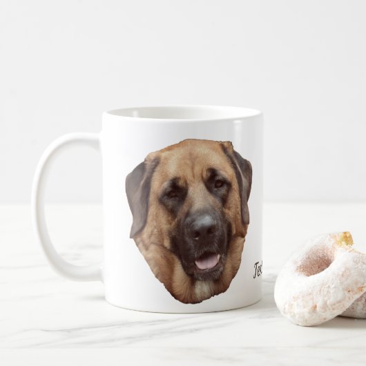 Mastiff Hondenliefhebber Personaliseert Koffiemok (Met donut)
