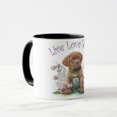 Mastiff Hondenmoeder Bloemmotief Mok (Voorkant links)