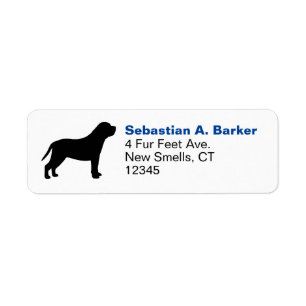 Mastiff Hondenras Silhouette Return Address Labels