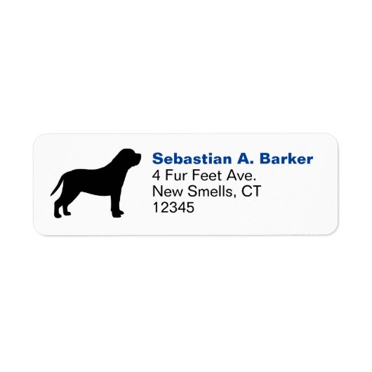 Mastiff Hondenras Silhouette Return Address Labels (Voorkant)