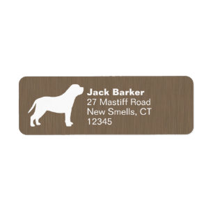 Mastiff Hondenras Silhouette Return Address Labels