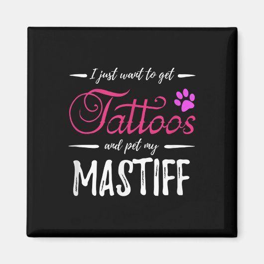 Mastiff-hondliefhebber Tattoo Grappig cadeau-idee  Magneet (Voorkant)