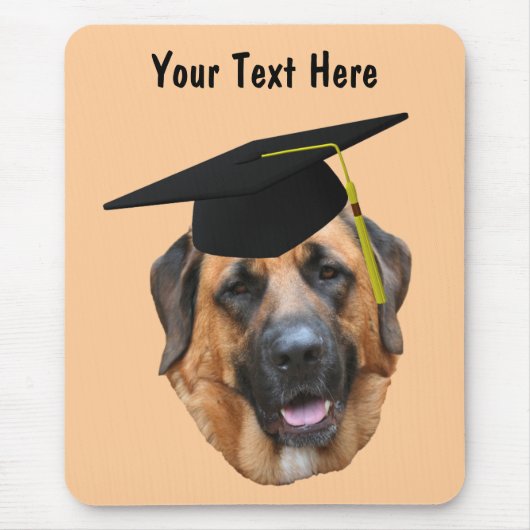 Mastiff in Graduation Cap Funny Dog Mousepad Muismat (Voorkant)