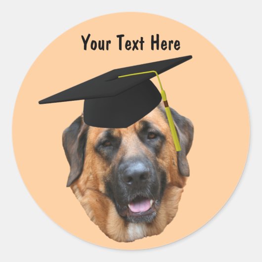 Mastiff in Gradup Cap Funny Dog Sticker (Voorkant)