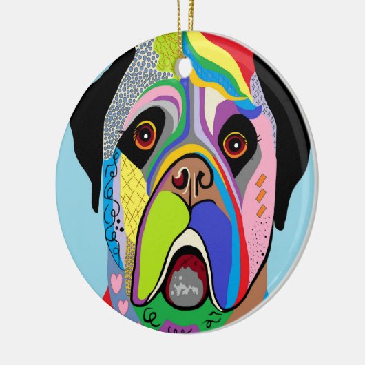 Mastiff Keramisch Ornament (Links)