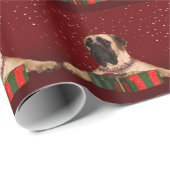 Mastiff Kerstmis Cadeaupapier (Rol Hoek)