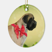 Mastiff kerstversiering keramisch ornament (Links)