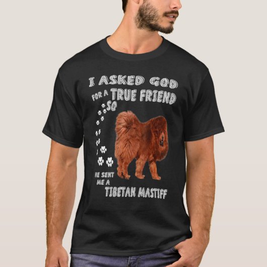 Mastiff Leeuw Hond Mam, Mastiff Pap Art, Tibetaans T-shirt (Voorkant)