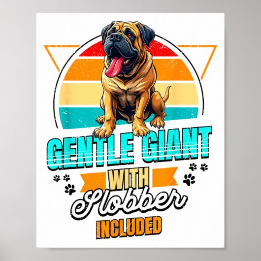 Mastiff Lover Funny Mastiff Dog Retro  Poster (Voorkant)