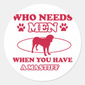 Mastiff mama design ronde sticker (Voorkant)