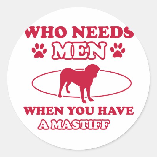 Mastiff mama design ronde sticker (Voorkant)