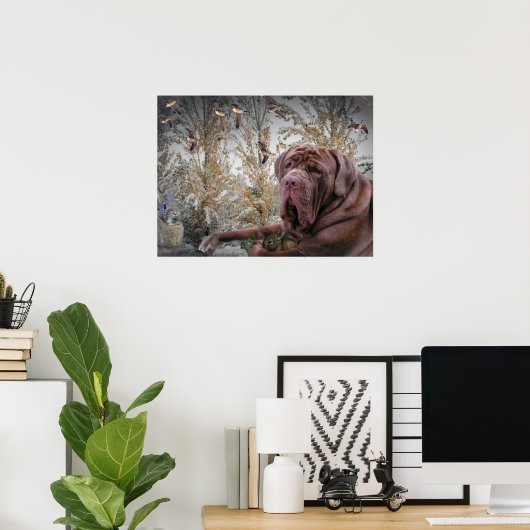 Mastiff met klein konijnenPoster Poster (Thuiskantoor)